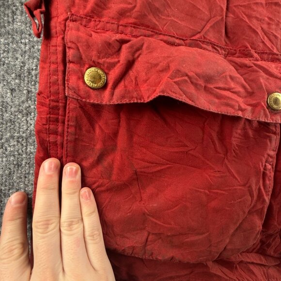 Barbour International Gauging Waxed Canvas Jacket Red Size XL Women Full Zip - Picture 15 of 16